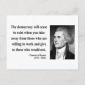 Thomas Jefferson Quote 3b Postkarte (Vorderseite)