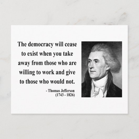 Thomas Jefferson Quote 3b Postkarte (Vorderseite)