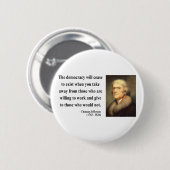 Thomas Jefferson Quote 3c Button (Vorne & Hinten)