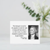 Thomas Jefferson Quote 6b Postkarte (Stehend Vorderseite)