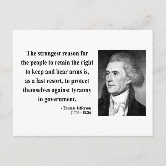 Thomas Jefferson Quote 6b Postkarte (Vorderseite)