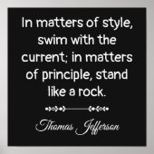 Thomas Jefferson Quote -- Stand like a rock Poster (Vorne)