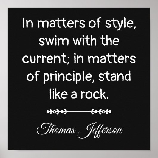 Thomas Jefferson Quote -- Stand like a rock Poster (Vorne)