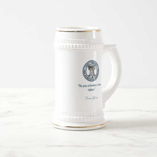 Thomas Jefferson Quote (Vigilance) Bierglas (VorderseiteRechts)
