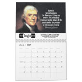 Thomas Jefferson Quotes Business Logo Werbung Kalender (Mär 2027)
