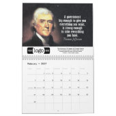 Thomas Jefferson Quotes Business Logo Werbung Kalender (Feb 2027)