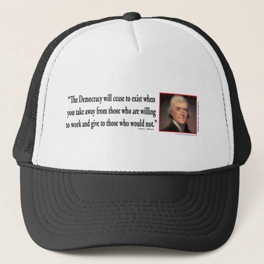 Thomas Jefferson - Quotes Democracy Truckerkappe (Vorderseite)