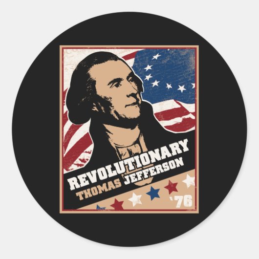 Thomas Jefferson Revolutionär Sticker (Vorderseite)