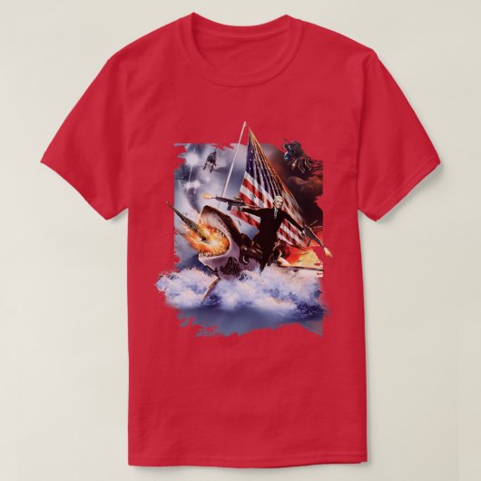 Thomas Jefferson Riding Shark T-Shirt (Design vorne)