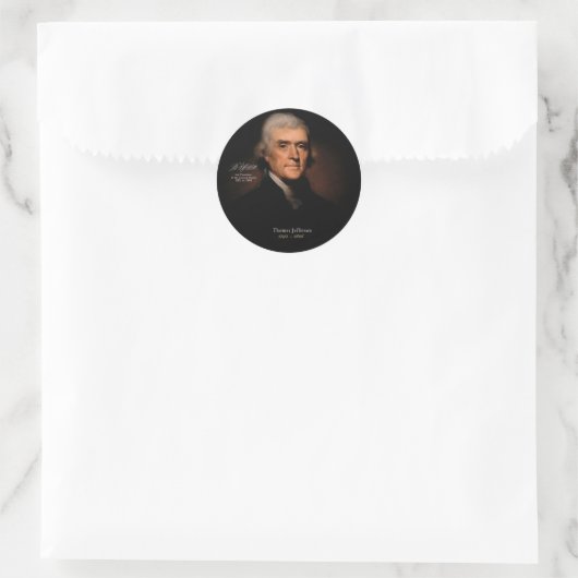 Thomas Jefferson Runder Aufkleber (Tasche)
