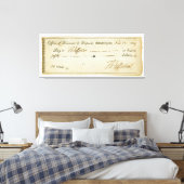 Thomas Jefferson Signature auf Bank Karo 1809 Leinwanddruck (Insitu (Schlafzimmer))