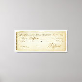 Thomas Jefferson Signature auf Bank Karo 1809 Leinwanddruck (Vorderseite)