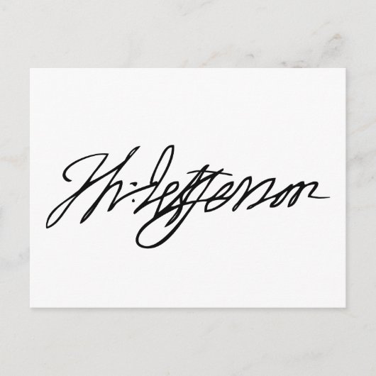 Thomas Jefferson Signature Postkarte (Vorderseite)