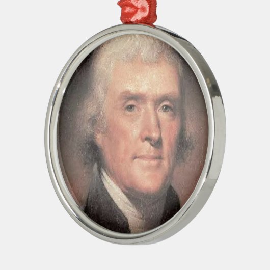 Thomas Jefferson Silbernes Ornament (Links)