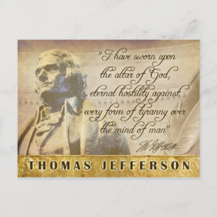 Thomas Jefferson Statue und Zitat Postkarte