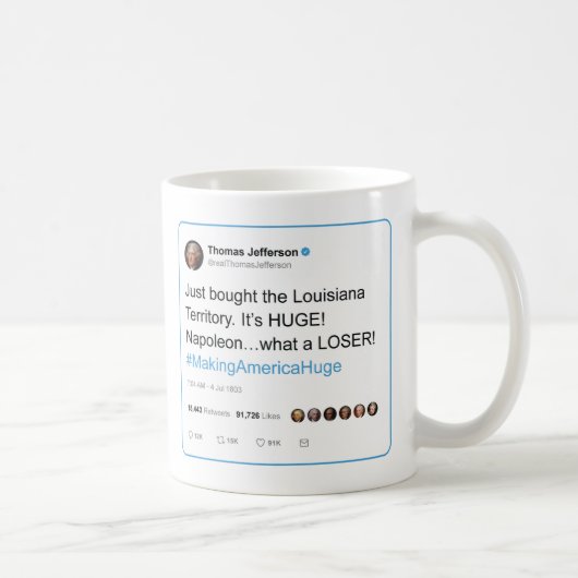 Thomas Jefferson tweetet der Louisiana-Kauf Kaffeetasse (Rechts)