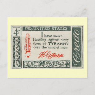 Thomas Jefferson Tyranny Vintag Postkarte