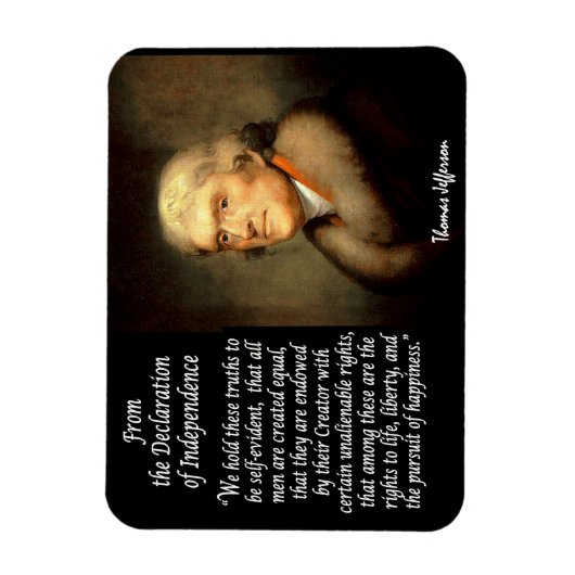 Thomas Jefferson - Unabhängigkeitserklärung Magnet (Vertikal)