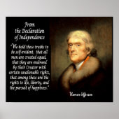Thomas Jefferson & Unabhängigkeitserklärung Poster (Vorne)