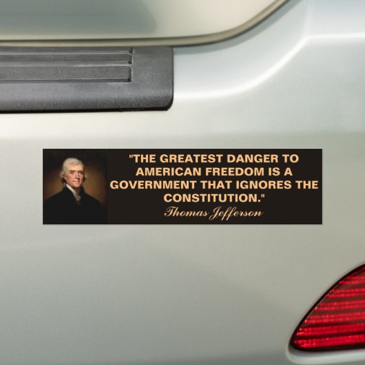 Thomas Jefferson Verfassungs-Zitat Autoaufkleber (Auf Auto)