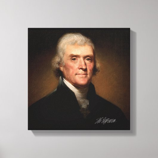 Thomas Jefferson von Rembrandt Peale. Unverkennbar Leinwanddruck (Vorderseite)