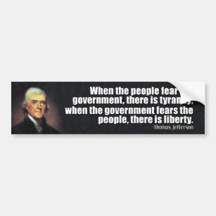 Thomas Jefferson Zitat Autoaufkleber