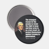 Thomas Jefferson Zitat Magnet (Vorderseite/Rückseite)