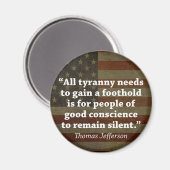 Thomas Jefferson Zitat Magnet (Vorderseite/Rückseite)
