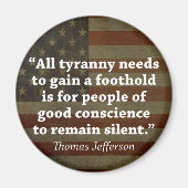 Thomas Jefferson Zitat Magnet (Vorne)