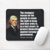 Thomas Jefferson Zitat Mousepad (Mit Mouse)