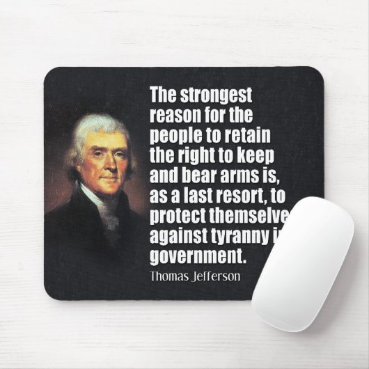 Thomas Jefferson Zitat Mousepad (Mit Mouse)