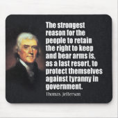 Thomas Jefferson Zitat Mousepad (Vorne)