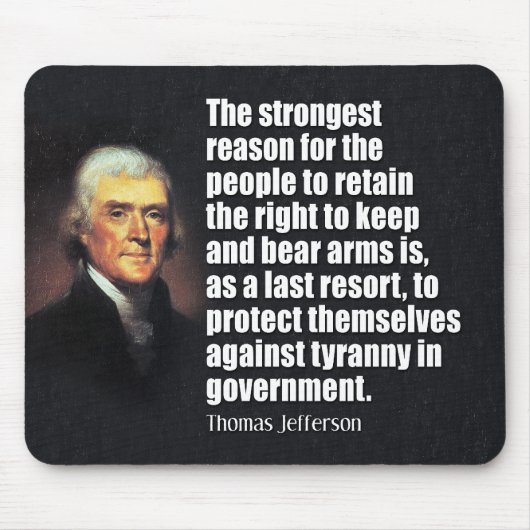 Thomas Jefferson Zitat Mousepad (Vorne)