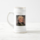 Thomas Jefferson - Zitat "Nachbarschaft Religion"  Bierglas (Links)