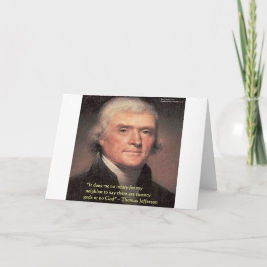 Thomas Jefferson - Zitat "Nachbarschaft Religion" Karte (Vorderseite)