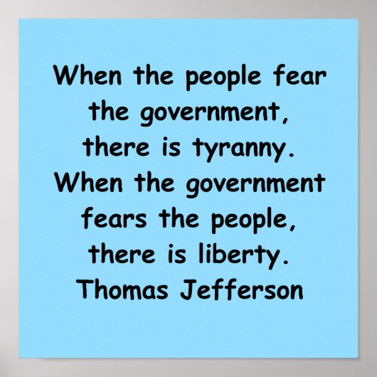 Thomas jefferson Zitat Poster (Vorne)