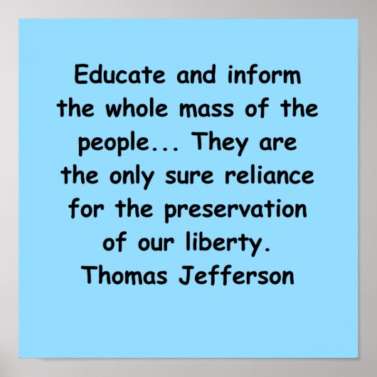 Thomas jefferson Zitat Poster (Vorne)