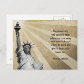 Thomas Jefferson Zitat Postkarte (Vorne/Hinten)