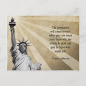 Thomas Jefferson Zitat Postkarte (Vorderseite)