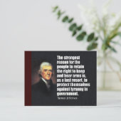 Thomas Jefferson Zitat Postkarte (Stehend Vorderseite)