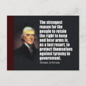 Thomas Jefferson Zitat Postkarte (Vorderseite)