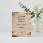 Thomas Jefferson Zitat Postkarte (Stehend Vorderseite)