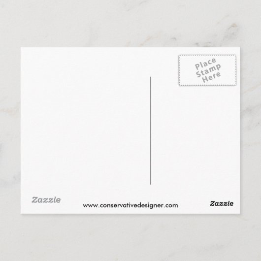 Thomas Jefferson Zitat Postkarte (Rückseite)