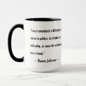 Thomas Jefferson Zitat Tasse (Links)