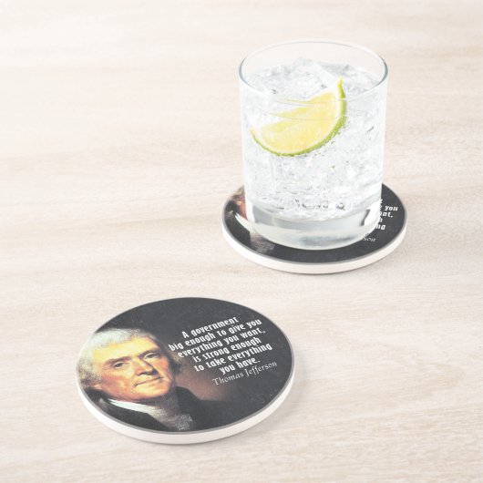 Thomas Jefferson Zitat über Big Government Getränkeuntersetzer (Seite)