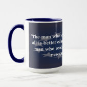 Thomas Jefferson Zitat über Zeitungen Tasse (Links)