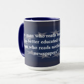 Thomas Jefferson Zitat über Zeitungen Tasse (Vorderseite Links)