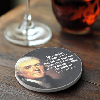 Thomas Jefferson Zitat zum Sozialismus Getränkeuntersetzer