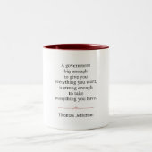 Thomas Jefferson Zitat Zweifarbige Tasse (Mittel)