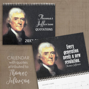 Thomas Jefferson Zitate mit präsidentiellem Foto Kalender